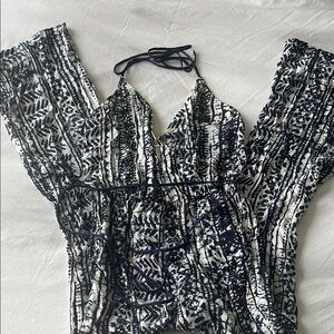 Navy and White Saylor Halter Jumpsuit